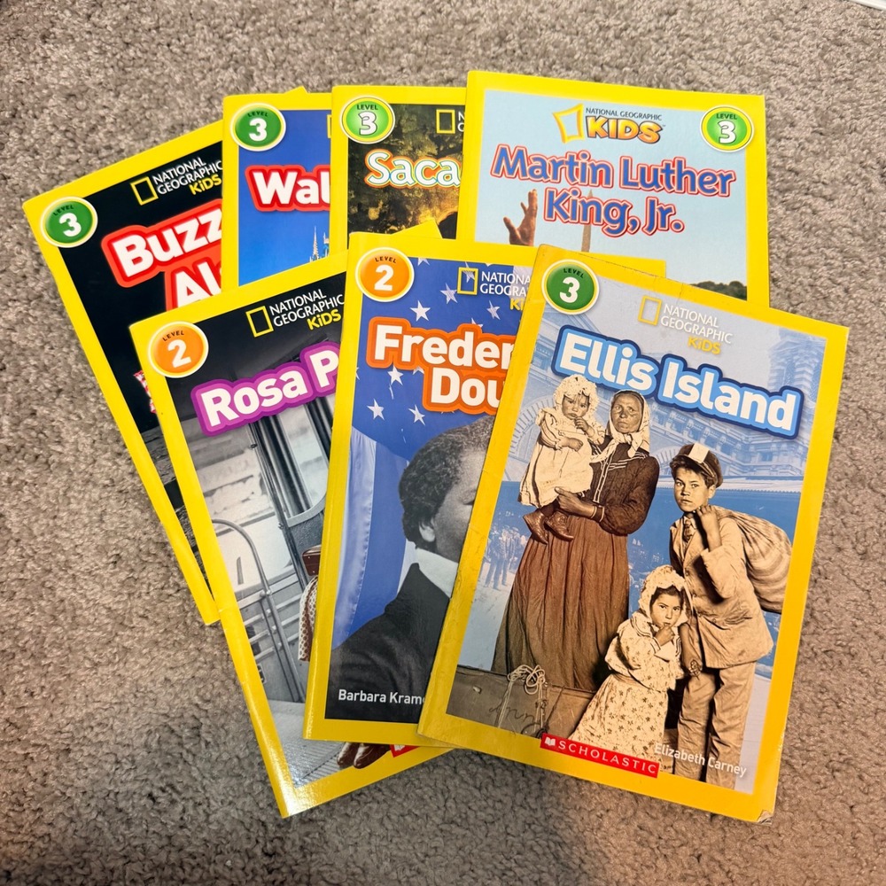 National Geographic Kids Readers Lot of 7 Level 2 3 History Biographies